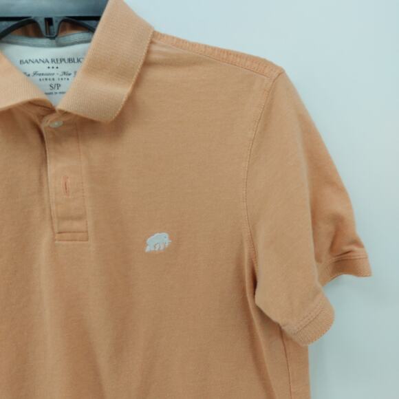 Banana Republic Orange Polo Shirt Mens Logo Mammoth Sz Small - Picture 9 of 16